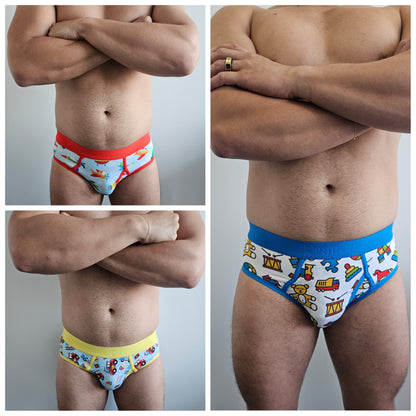 3 Pack Men's Little Kid Style Briefs (Collection #2)